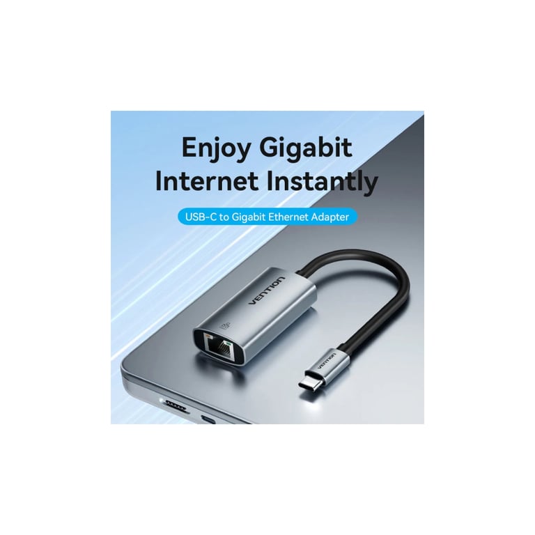 Перехідник USB-C to RJ45 Ethernet 1000Mbps black Vention (CFPHB) - фото 6