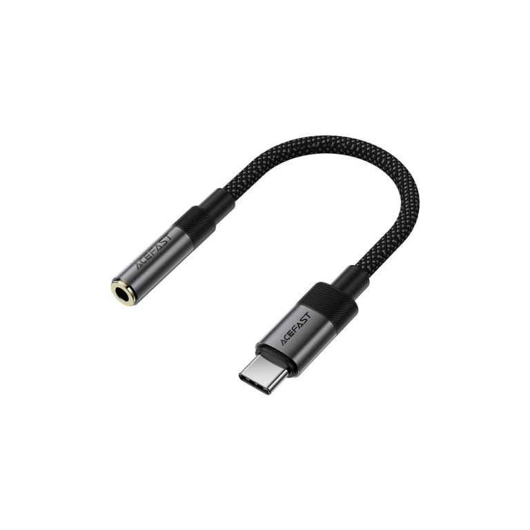 Перехідник USB-C to 3.5mm F 0.15m DAC audio black Acefast (6974316285281) - фото 1