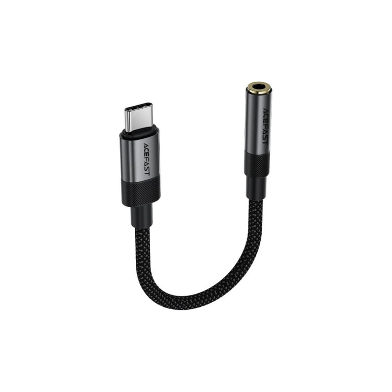 Перехідник USB-C to 3.5mm F 0.15m DAC audio black Acefast (6974316285281) - фото 2