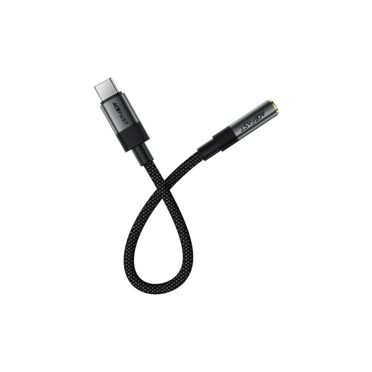 Перехідник USB-C to 3.5mm F 0.15m DAC audio black Acefast (6974316285281) - фото 3