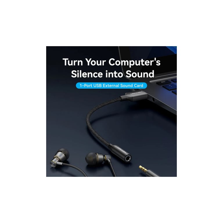 Звукова плата Vention USB AM to 3.5mm F 0.25m (4pin) 96kHz/24bit DSP noise reduction (CVEBC) - фото 4