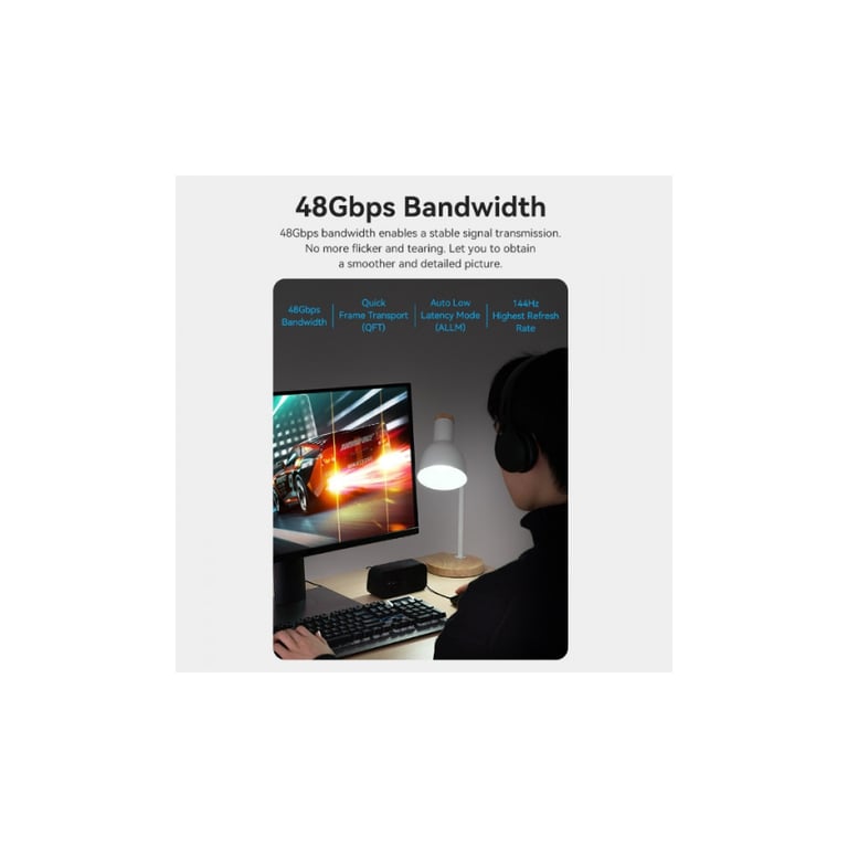 Кабель мультимедійний HDMI M to HDMI M 15.0m V2.1 Optical 8K 60Hz 48Gbps Dolby 7.1 black Vention (ALBBN) - фото 7