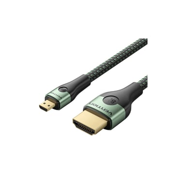 Кабель мультимедійний HDMI M to HDMI micro M 1.0m V2.0 8K 60Hz green Vention (AGKGF) - фото 1