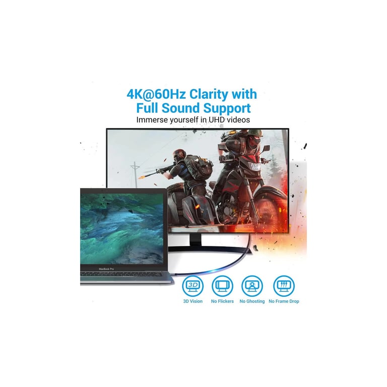 Кабель мультимедійний USB-C to HDMI M 2.0m V2.0 4K 60Hz black Vention (CRBBH) - фото 2