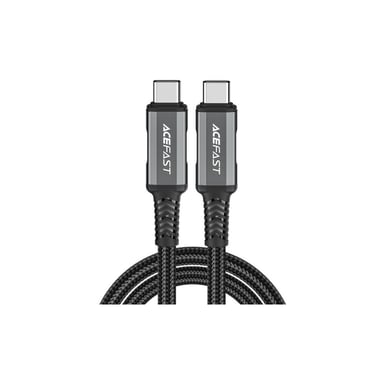 Дата кабель USB-C to USB-C 1.0m USB 4.0 240W audio/video black-grey Acefast (6974316282631) - фото 1