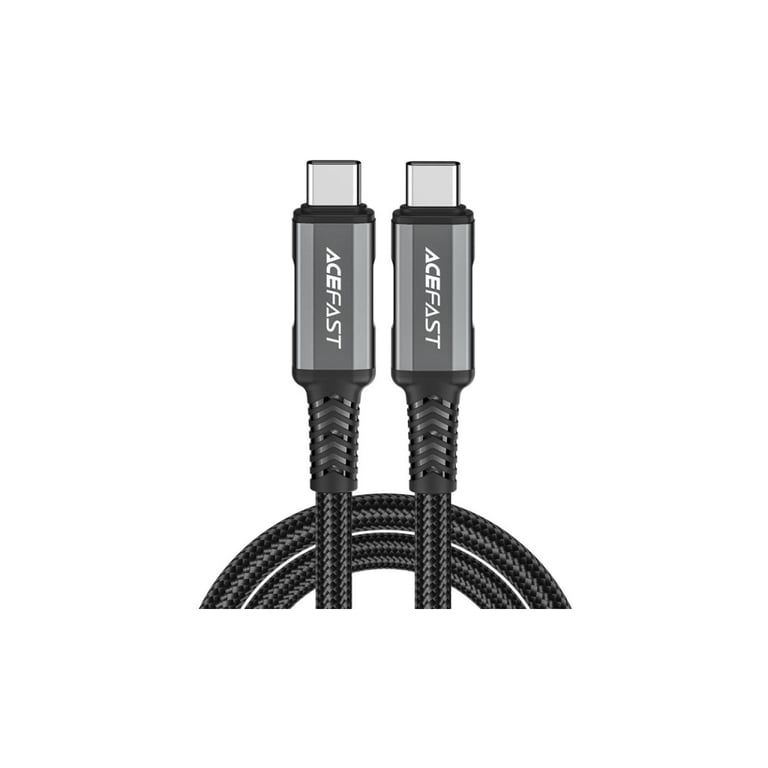 Дата кабель USB-C to USB-C 1.0m USB 4.0 240W audio/video black-grey Acefast (6974316282631) - фото 1