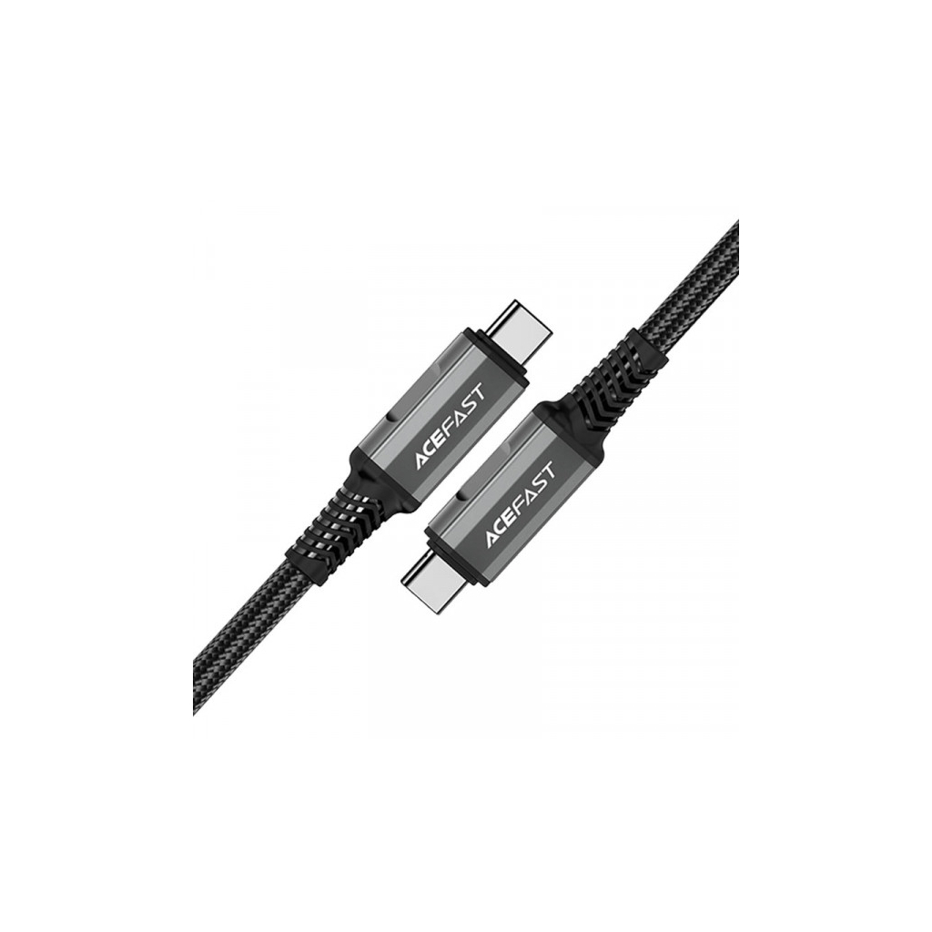 Дата кабель USB-C to USB-C 1.0m USB 4.0 240W audio/video black-grey Acefast (6974316282631) - фото 2 Дата кабель USB-C to USB-C 1.0m USB 4.0 240W audio/video black-grey Acefast (6974316282631) - фото 2