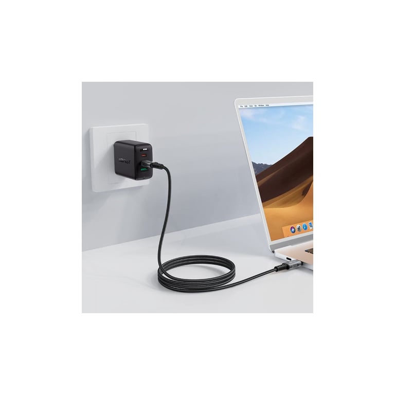 Дата кабель USB-C to USB-C 1.0m USB 4.0 240W audio/video black-grey Acefast (6974316282631) - фото 4