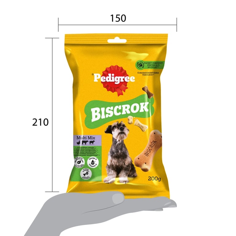 Ласощі для собак Pedigree Biscrok Multi Mix зі смаком курки, яловичини та ягняти 200 г (9003579302545) - фото 3