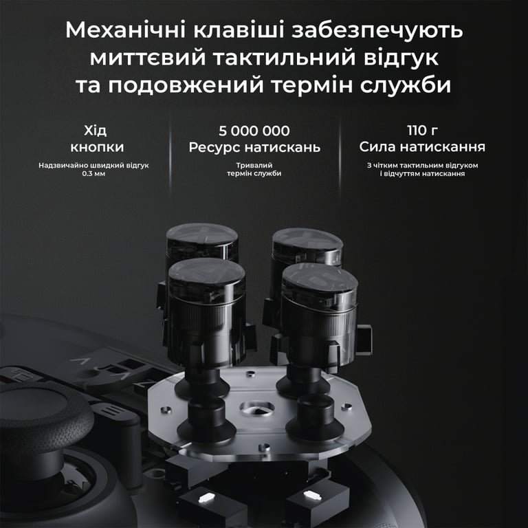 Геймпад Ajazz GP100 2.4G/BT/USB Switch/PC/iOS/Android RGB Black (GP100-B) - фото 8