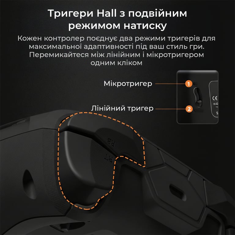 Геймпад Ajazz GP100 2.4G/BT/USB Switch/PC/iOS/Android RGB Black (GP100-B) - фото 9