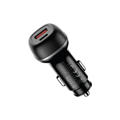 Зарядний пристрій ColorWay USB-C PD45W + USB QC3.0 car adapter (CW-CHA067PD-BK) - фото 1