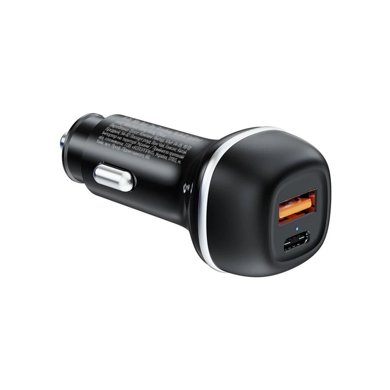 Зарядний пристрій ColorWay USB-C PD45W + USB QC3.0 car adapter (CW-CHA067PD-BK) - фото 2