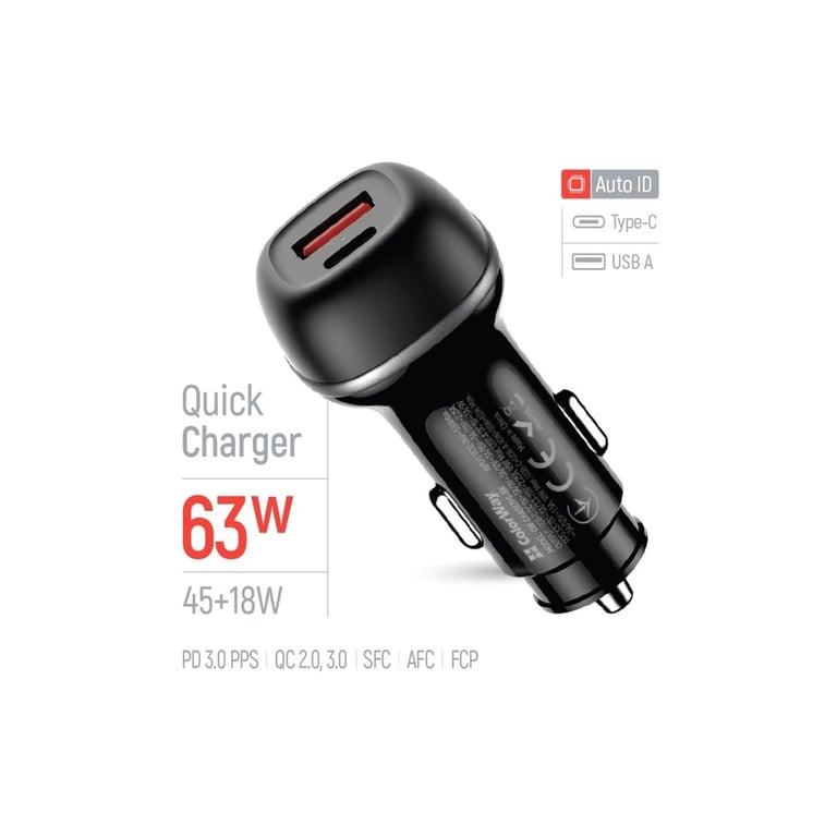 Зарядний пристрій ColorWay USB-C PD45W + USB QC3.0 car adapter (CW-CHA067PD-BK) - фото 6