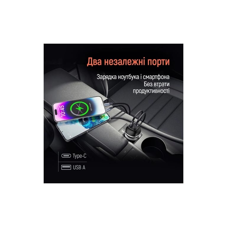Зарядний пристрій ColorWay USB-C PD45W + USB QC3.0 car adapter (CW-CHA067PD-BK) - фото 8