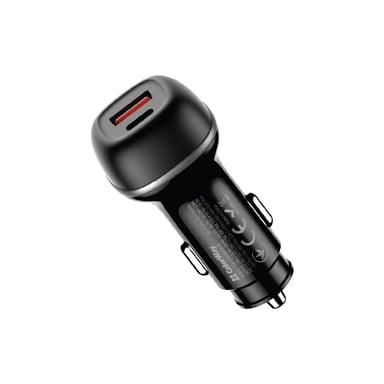 Зарядний пристрій ColorWay USB-C PD65W + USB QC3.0 car adapter (CW-CHA068PD-BK) - фото 1
