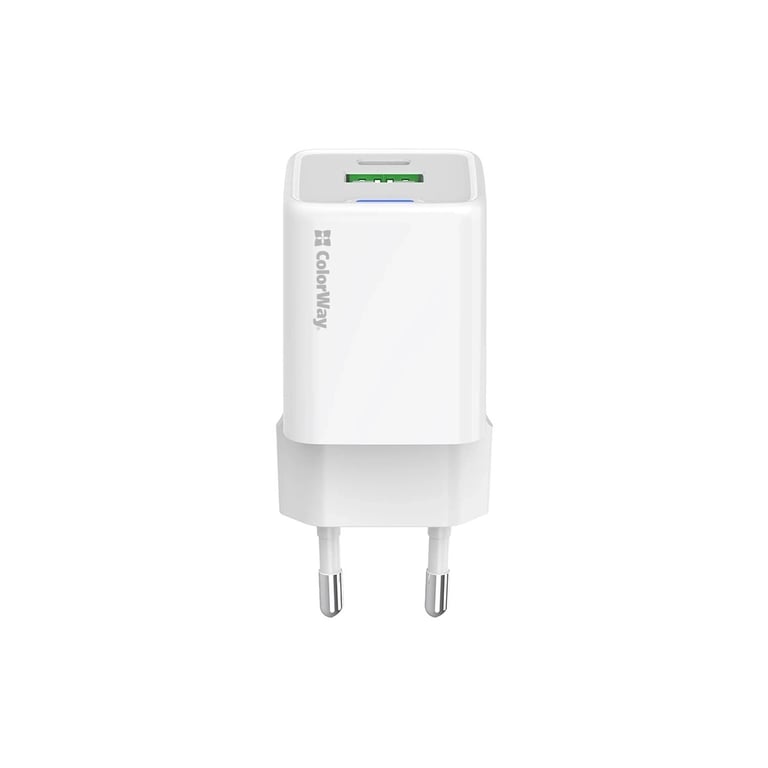 Зарядний пристрій ColorWay USB-C PD20W + 1xUSB QC4.0 white (CW-CHS062PD-WT) - фото 3