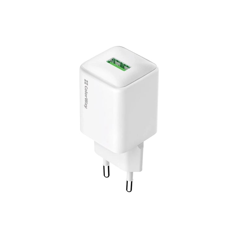 Зарядний пристрій ColorWay USB QC3.0 18W white (CW-CHS063Q-WT) - фото 1