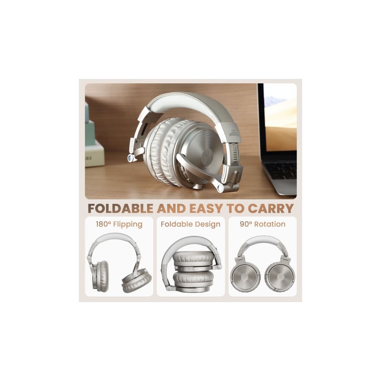 Навушники OneOdio Studio Pro C Bluetooth+3,5мм Silver (Pro C Silver) - фото 6