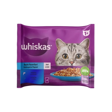 Вологий корм для кішок Whiskas тунець, лосось в желе 4х85 г (8410136025433) - фото 1