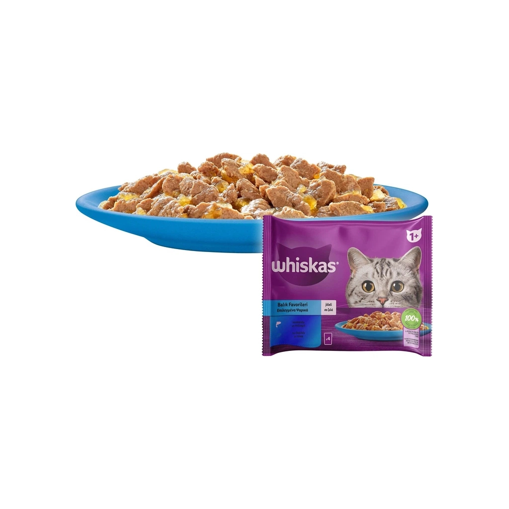 Вологий корм для кішок Whiskas тунець, лосось в желе 4х85 г (8410136025433) - фото 6 Вологий корм для кішок Whiskas тунець, лосось в желе 4х85 г (8410136025433) - фото 6