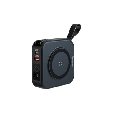 Батарея універсальна Energizer Magnetic Wireless 10000mAh 20W PD, AC зарядка, QI/15W, built-in USB-C (QM10001AC) - фото 1