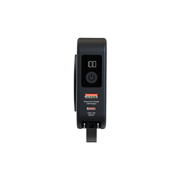 Батарея універсальна Energizer Magnetic Wireless 10000mAh 20W PD, AC зарядка, QI/15W, built-in USB-C (QM10001AC) - фото 3