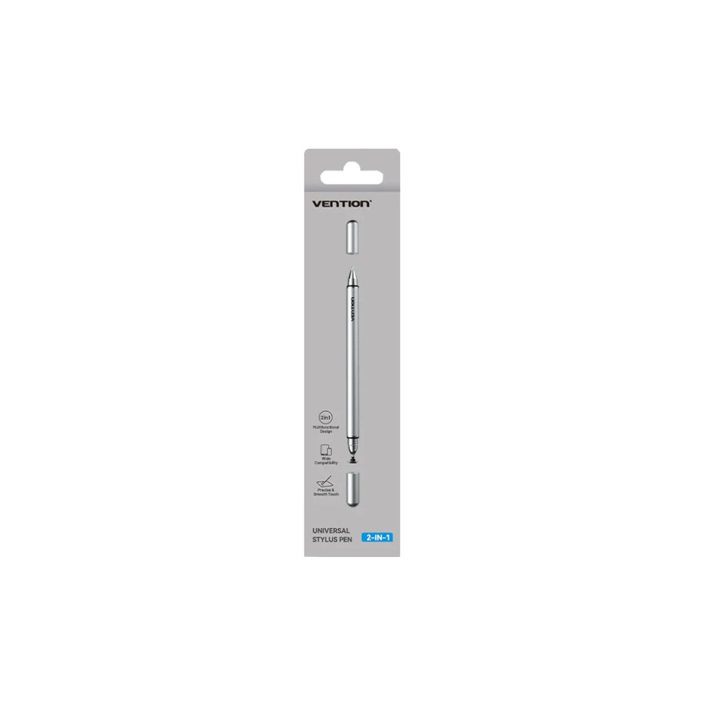 Стилус Vention 2-in-1 Stylus Pen Gray Aluminum Alloy Type (KQMH0) - фото 3 Стилус Vention 2-in-1 Stylus Pen Gray Aluminum Alloy Type (KQMH0) - фото 3