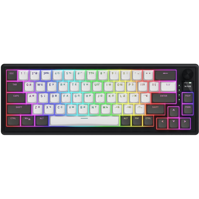 Клавіатура Hator Skyfall 65 Pro Aurum Vanila Silent RGB Wireless/Bluetooth/USB UA Grey/Black (HTK4160UA) - фото 1