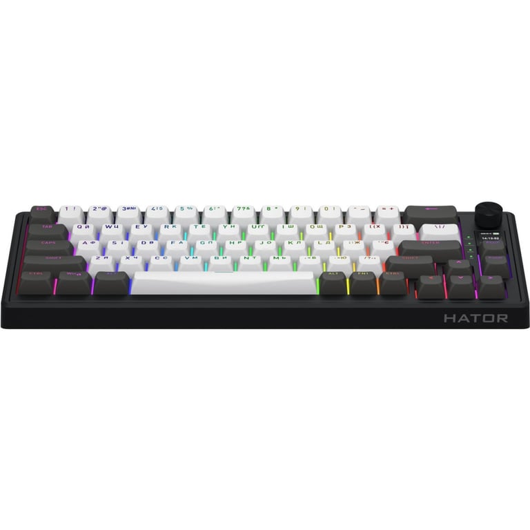 Клавіатура Hator Skyfall 65 Pro Aurum Vanila Silent RGB Wireless/Bluetooth/USB UA Grey/Black (HTK4160UA) - фото 2