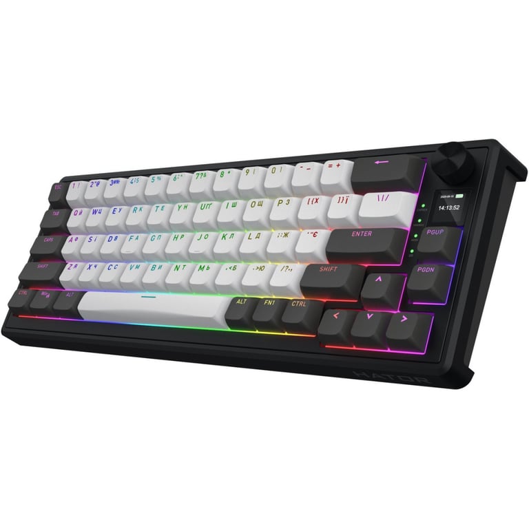 Клавіатура Hator Skyfall 65 Pro Aurum Vanila Silent RGB Wireless/Bluetooth/USB UA Grey/Black (HTK4160UA) - фото 3
