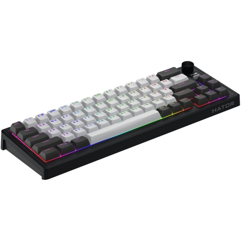 Клавіатура Hator Skyfall 65 Pro Aurum Vanila Silent RGB Wireless/Bluetooth/USB UA Grey/Black (HTK4160UA) - фото 4
