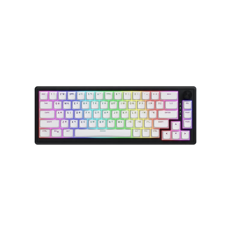 Клавіатура Hator Skyfall 65 Aurum Sterling RGB Wireless/Bluetooth/USB UA Black/White (HTK3160UA) - фото 1