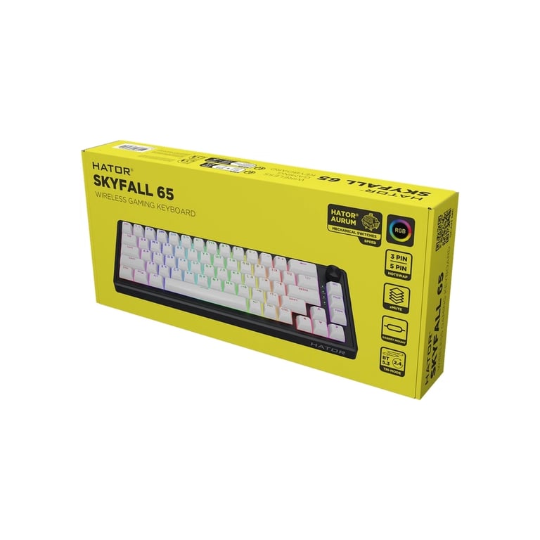 Клавіатура Hator Skyfall 65 Aurum Sterling RGB Wireless/Bluetooth/USB UA Black/White (HTK3160UA) - фото 7