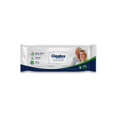 Вологі рукавички для миття всього тіла Giggles 21*24 см з клапоном 50 шт, урологічні, для лежачих хворих (8680131206124) - фото 1