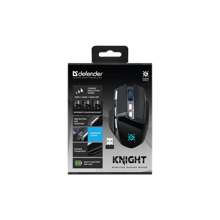 Мишка Defender Knight GM-885 Wireless Black (52885) - фото 6