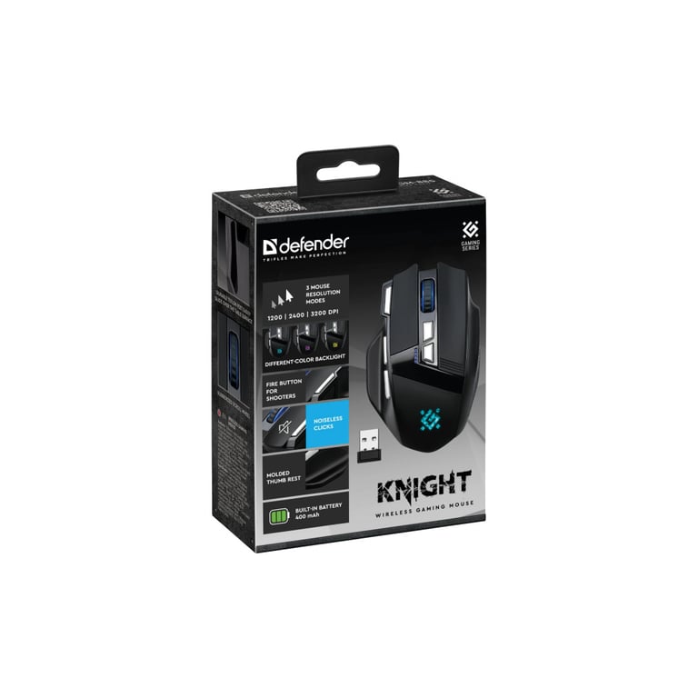 Мишка Defender Knight GM-885 Wireless Black (52885) - фото 7