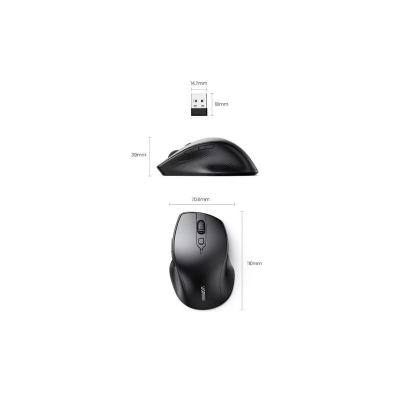 Мишка Ugreen MU101 Wireless Black (90395) - фото 7