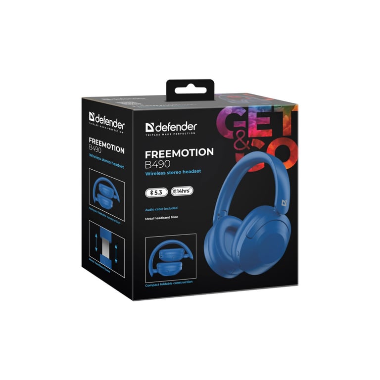 Навушники Defender FreeMotion B490 Bluetooth Blue (63491) - фото 8