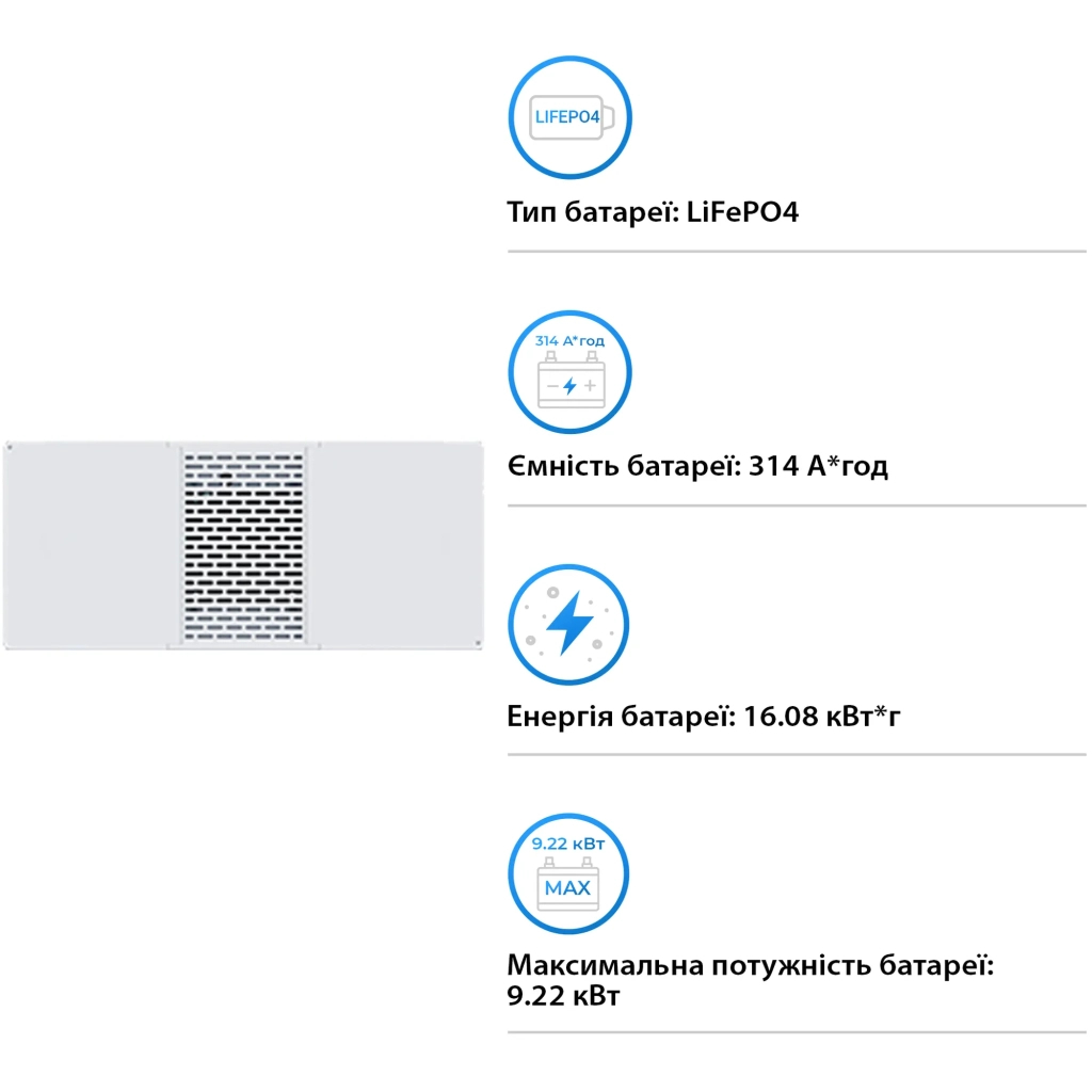 Батарея LiFePo4 Deye BOS-B-Pack16-A3, 51.2V 314Ah (BOS-B-Pack16-A3) - фото 4 Батарея LiFePo4 Deye BOS-B-Pack16-A3, 51.2V 314Ah (BOS-B-Pack16-A3) - фото 4