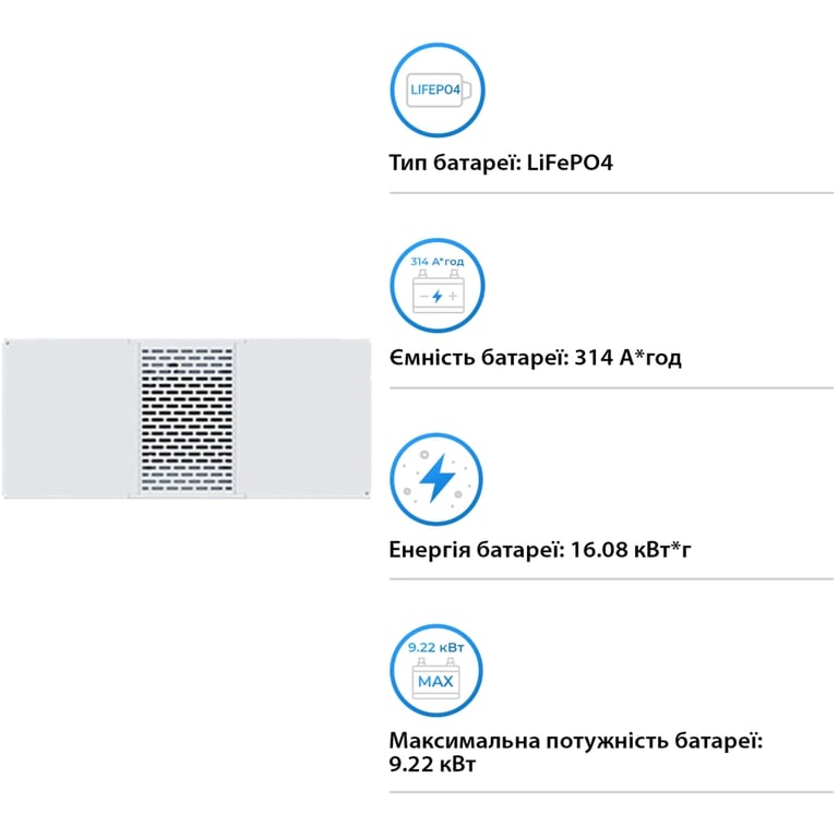 Батарея LiFePo4 Deye BOS-B-Pack16-A3, 51.2V 314Ah (BOS-B-Pack16-A3) - фото 4