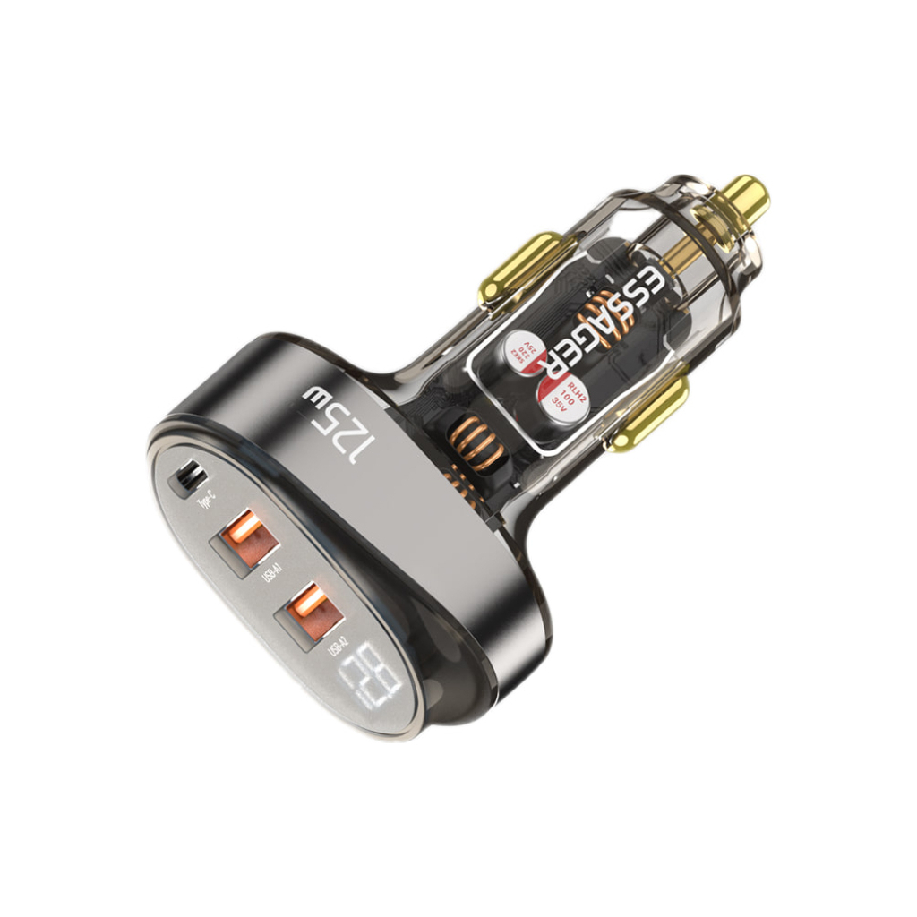 Зарядний пристрій Essager 2xUSB + 1xUSB-C 125W QC3.0/PD3.0 Display Car Charger (ECC2AC-FM12-Z) - фото 2 Зарядний пристрій Essager 2xUSB + 1xUSB-C 125W QC3.0/PD3.0 Display Car Charger (ECC2AC-FM12-Z) - фото 2