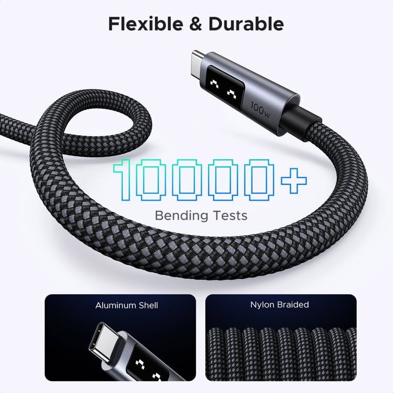 Дата кабель USB-C to USB-C 1.0m PD 100W L509 black Ugreen (35501) - фото 10