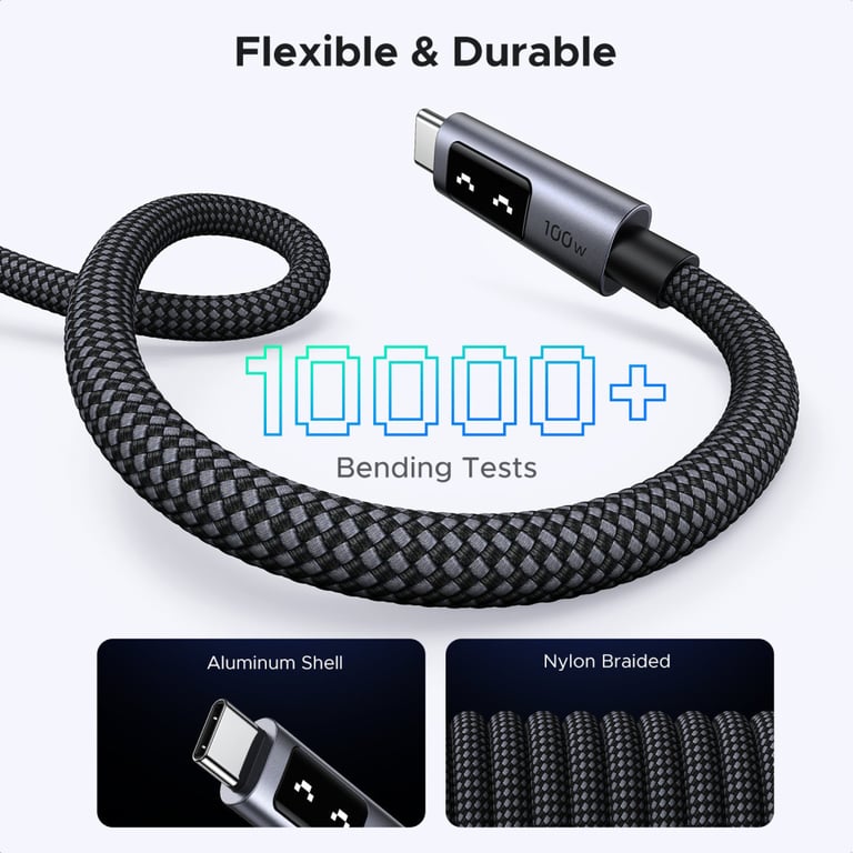 Дата кабель USB-C to USB-C 2.0m PD 100W display L509 black Ugreen (35512) - фото 2