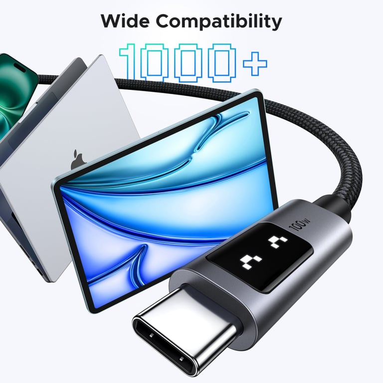 Дата кабель USB-C to USB-C 2.0m PD 100W display L509 black Ugreen (35512) - фото 5