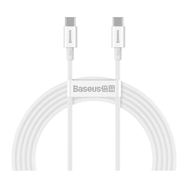 Дата кабель USB-C to USB-C 2.0m 100W white Baseus (CATYS-C02) - фото 1