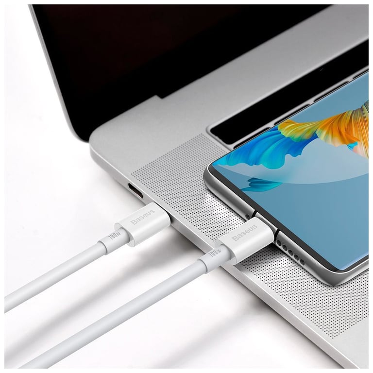 Дата кабель USB-C to USB-C 2.0m 100W white Baseus (CATYS-C02) - фото 5