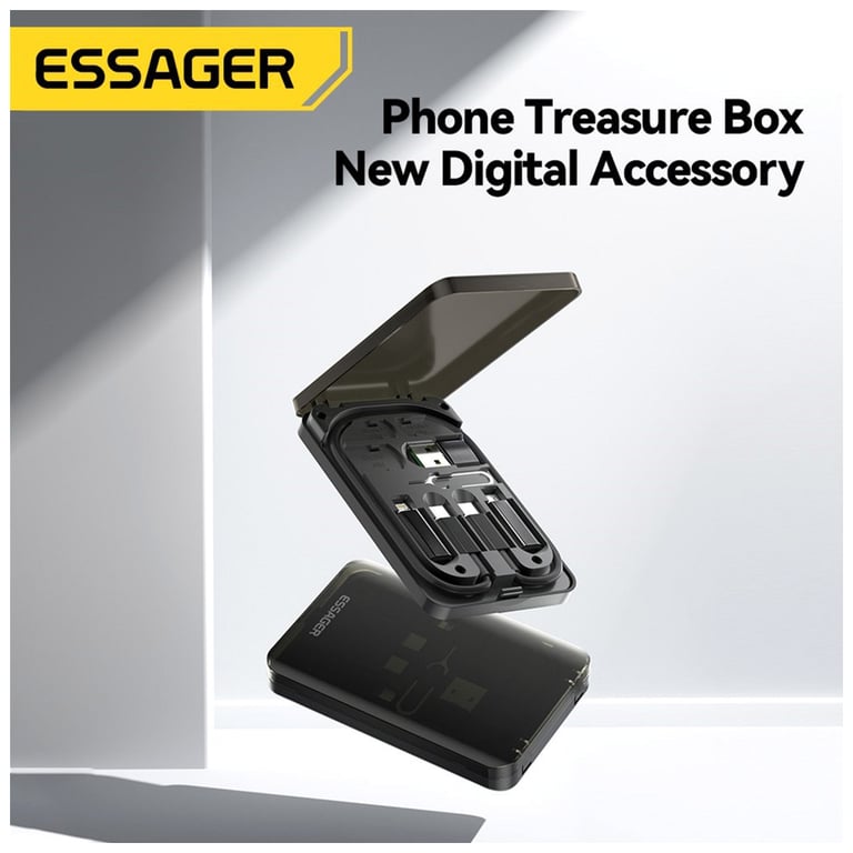 Дата кабель USB charging cable set Treasure box 0.28m Essager (ECJHZ-JH01-P) - фото 6