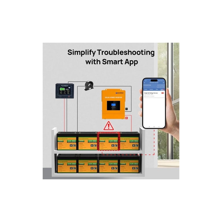 Батарея LiFePo4 Eco-Worthy 12.8V 100Ah LCD (Eco-Worthy-12100bt) - фото 2