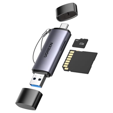 Зчитувач флеш-карт Ugreen USB-C + USB to TF/SD 3.0 CM185 gray (50706) - фото 1